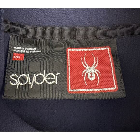 Spyder Womens Core Full Zip Knit Long Sleeve Waffle Fleece Navy Blue Size Large - Picture 2 of 5